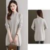 Half Turtleneck Knitted Sweater Women's Casual Long-sleeved Mid-length Sweater Solid Color Autumn and Winter Pullover