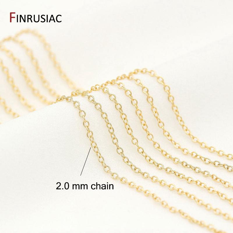 

14k Real Gold Plated Chain For Jewelry Making 1.2mm 1.6mm 2.0mm Thin Chain Wholesale Handmade DIY Jewelry Findings Length 1 meter