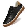Men's Plus Size White Genuine Leather Skate Shoes - Breathable, Soft Sole, Casual Cowhide Sneakers