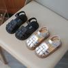 Children's Sandals Summer Braided Style Girls Causal Flat Sandals Fashion Kids Woven Soft Beach Sandals Solid Color Anti-kick