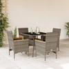 VidaXL Garden Dining Set and Cushions 5 Pcs Grey Rattan Glass, Outdoor Dining Set, Furniture of 3278706