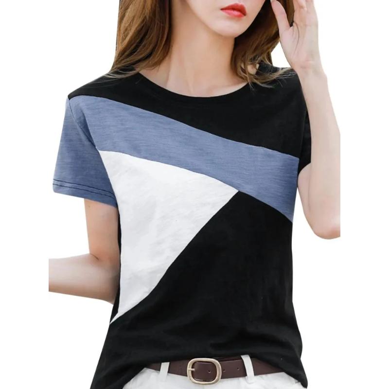 Soft Comfortable Printed Top Stylish Simple Short Sleeve Loose T-Shirts Women’s