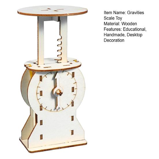 Yousheng 1 Set DIY Gravities Scale Model Kit Handmade Wooden Puzzle Platform Balance Building Crafts Kids STEM Educational Science Experiment Toy