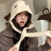 Beanie Flower Balaclava Hat Cute Winter Cap Creative Knitted Hat  Warm