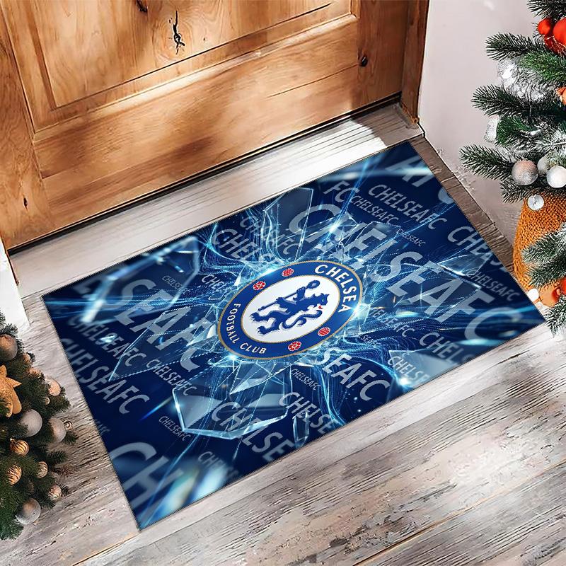 Tappeto in Flanella Stampato Chelsea FC Antiscivolo Morbido Poliestere Tappeto per Pavimento Tappetino Decorativo da Interno per Camera da Letto Soggiorno Divano Sala Giochi Decorazione Casa
