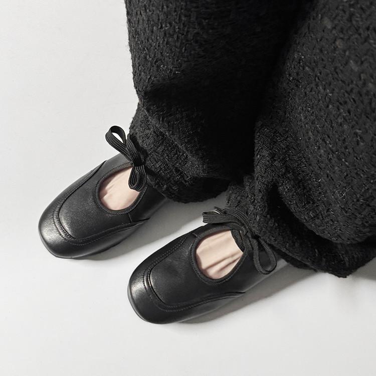 

2025 new flat shoes British style lace-up round head Mary Jane shoes women s shallow single shoes, thin single shoes women 39 чёрный