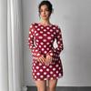 Women's Spring/summer Sexy Polka Dot Backless Mesh Mini Dress with Flared Sleeves