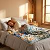 Cartoon Pattern Reversible Blanket Ultra Soft Plush Blanket  for Bed Sofa Couch