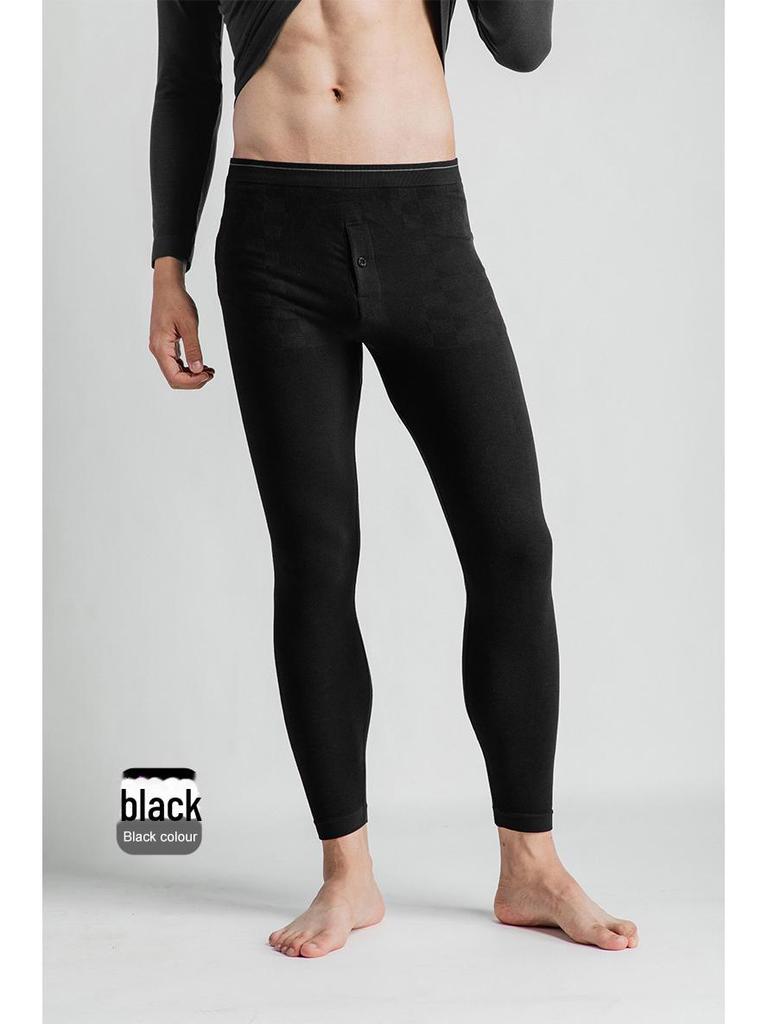 Men's Thin Seamless Toyobo Silk Trousers - Elastic, Warm, Large Size, Nude Feel - Ideal for Autumn and Winter.