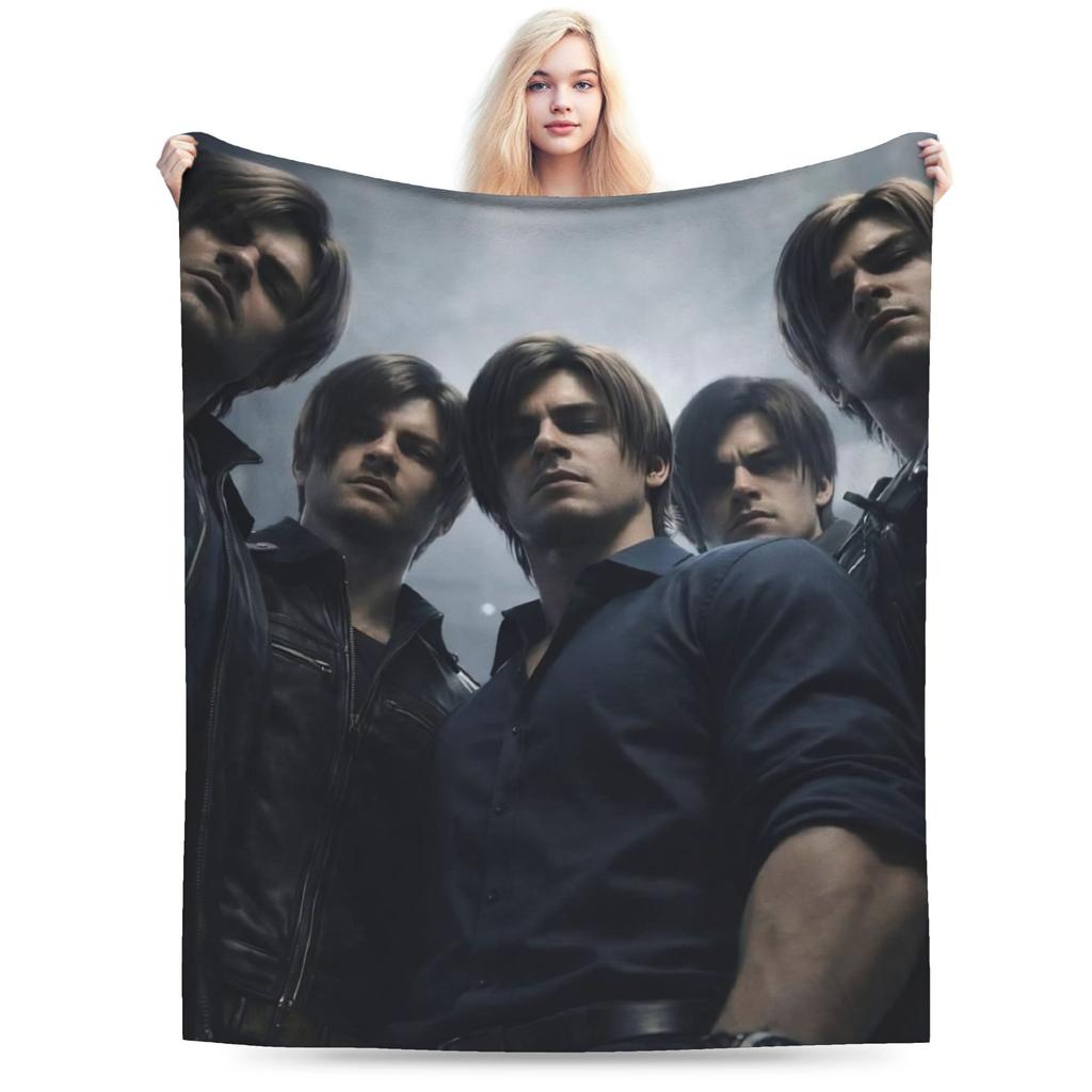Residents Evils 9 Leon Keneddy Blanket Multi-size Warm Cozy Fluffy Games Throw Blankets for Couch Sofa and Bed
