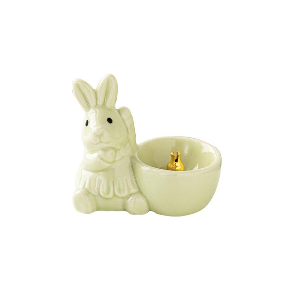Cute Rabbit Incense Holder Unique Ceramic Aromatherapy Tray Little Rabbit Incense Stove Gift