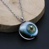 Gothic Style Vitreous Eyeball Pendant Necklace Unique Punk Chain Jewelry For Men Daily Wear