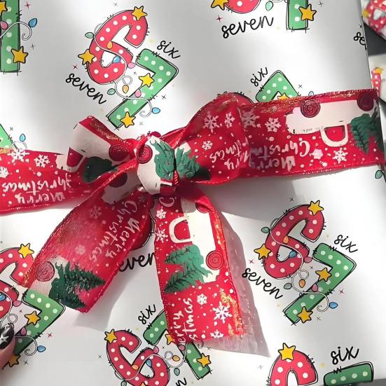 67 Christmas Wrapping Paper Funny 6 7 Meme Holiday Gift Wrap Santa Six Seven Festive Wrapping Paper for Teens Christmas Gift DIY Crafts