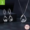 Simple Classic Water Drop Moissanite Earrings Necklace Set, Light Luxury And Elegant Style S925 Sterling Silver Earrings.