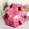 1pc Halloween Cats Automatic Open/close Folding Compact Cute Umbrella, 8-Rib Sturdy Canopy, Lightweight Portable, Everyday Use, Gift, Outdoor Umbrella