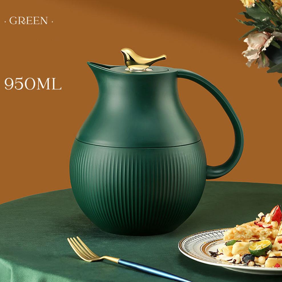 

European style thermos flask, Red glass liner double-wall vacuum flask, Household long-lasting insulation thermos bottle 901-1600ml