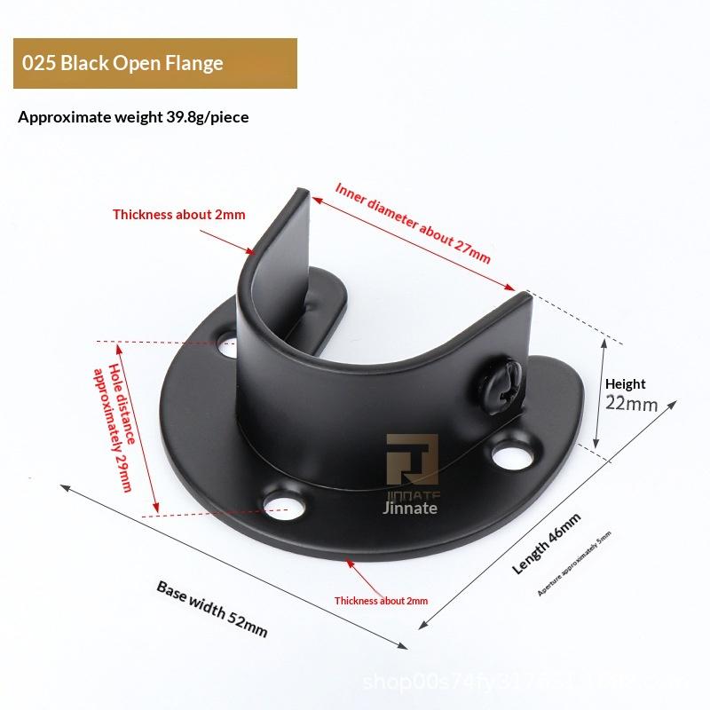 1/2Pcs Curtain Rod Tube Hook Fixed Support Bracket Seat Stainless Steel Flange Seat Wardrobe Hanger Rod Fixing Hardware Parts