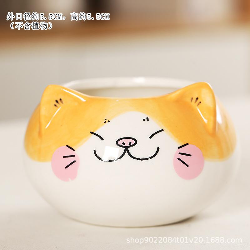 

Творческий мультфильм животные керамический цветочный горшок в форме кошки милый горшечный горшок настольный горшок выражение кошка растение горшок украшение стола
