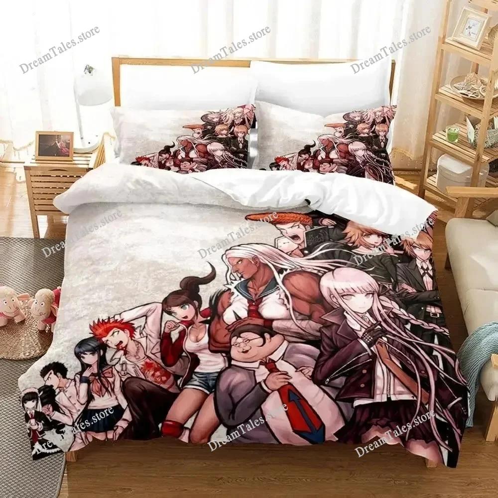 3D Printed Anime Danganronpa Bedding Set Boys Girls Twin Queen Size Duvet Cover Pillowcase Bed Kids Adult Home Textileextile741