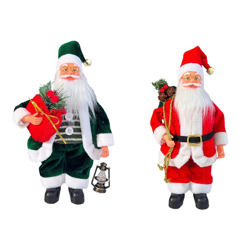 13 inch Santa Claus Santa Christmas Doll Collectible Ornaments Standing Figurine Christmas Figurine for Holiday Home Festival