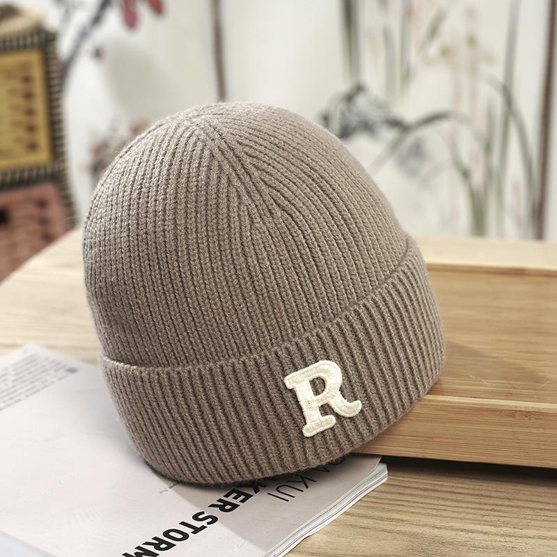 Hat Women's Winter New Korean Version Wool Hat Student Letters Warm Knitted Hat Versatile Cold Hat Men