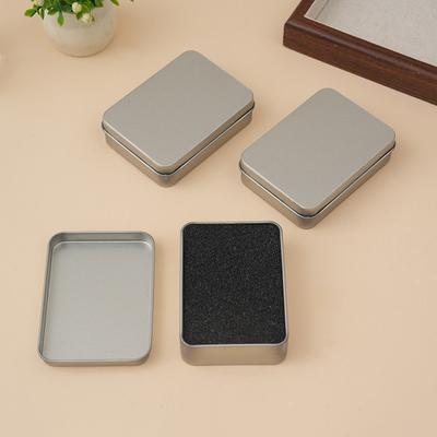 VP 1PC New Silver Mini Rectangular Tin Box Miscellaneous Container Cosmetic Storage Box Small Iron Box