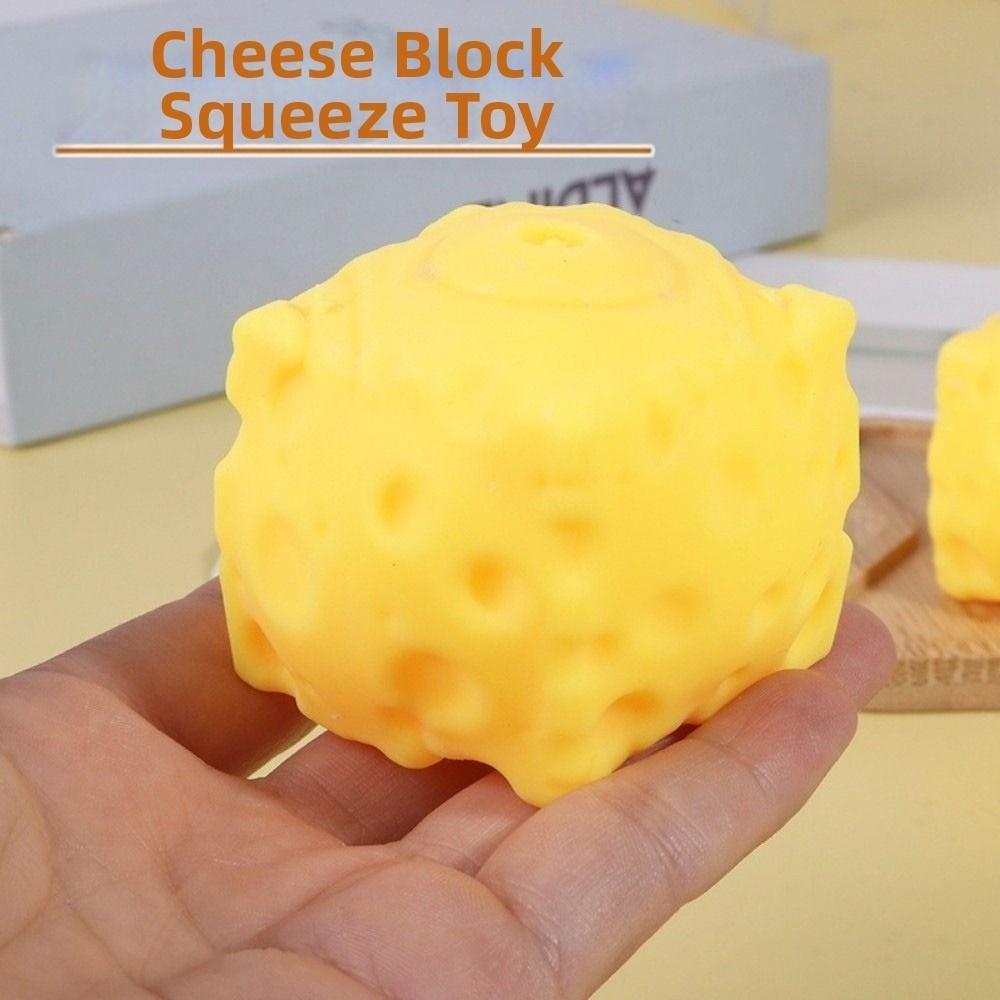 Realistic Cheese Squishy Toy Super Soft Slow Rebound Fidget Toy Cheese Stress Ball Home Decoration