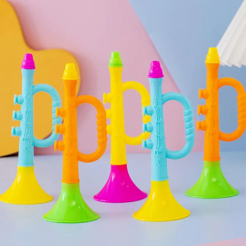 Infant Music Playthings Kids Early Montessori Style Learning Toy Colorful Musical Instruments Games ideal for Children Trumpet Random Colour