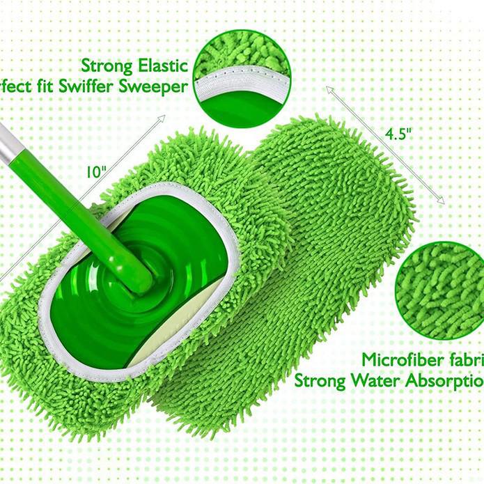 Chenille Reusable Mop Pad for Swiffer - Wet & Dry Use