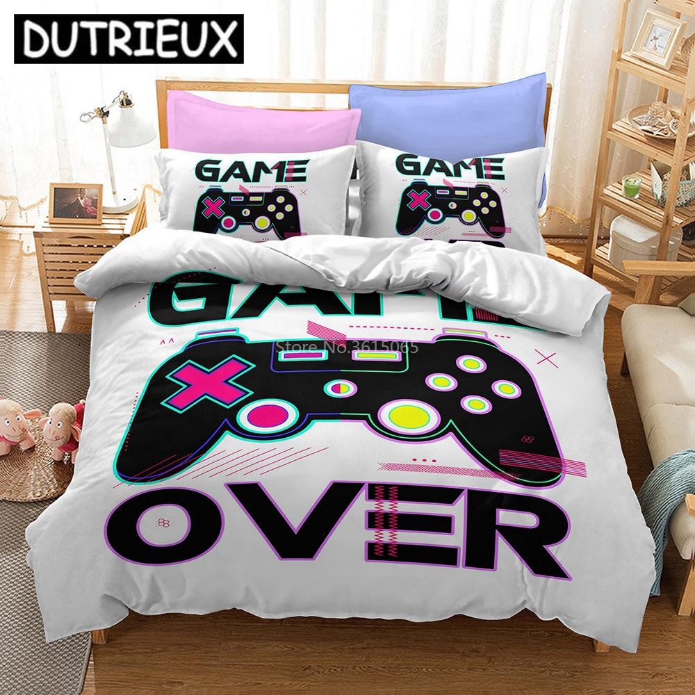 Creative Gamer Gamepad Pattern Bedding Set Bed Linen Cartoon Duvet Cover Set With Pillowcase Twin Full Queen King Bedclothes