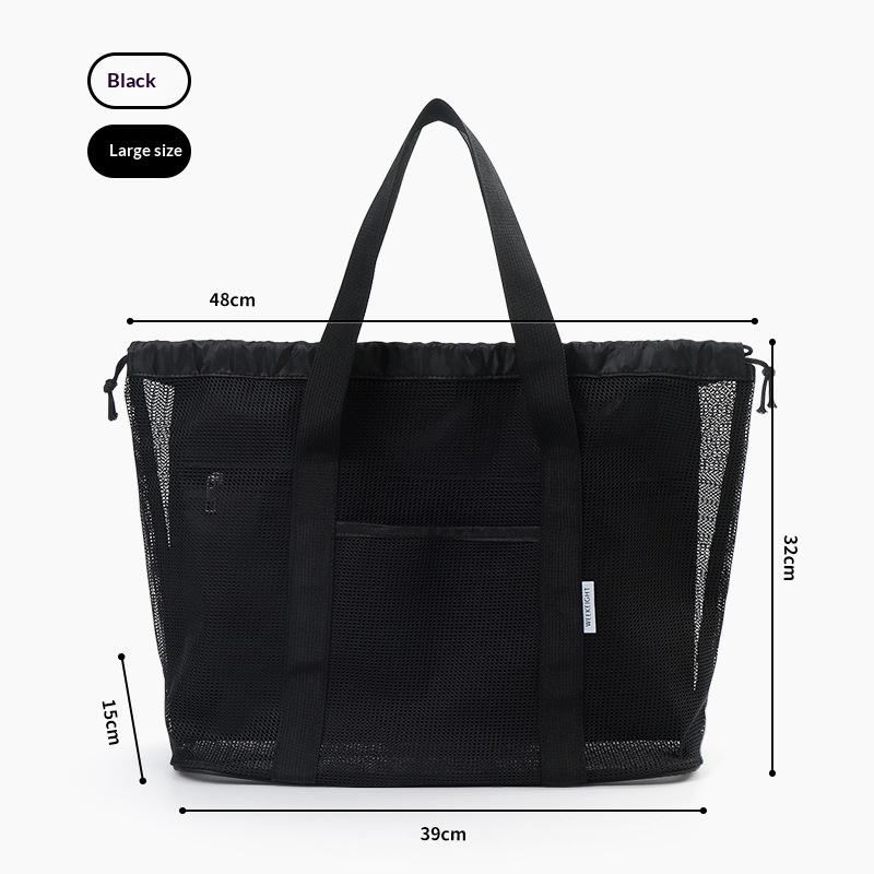 Strandtasche 1 Stück Große Kapazität Netz-Tragetasche Ideal für Sommer-Kosmetik und Waschzeug-Aufbewahrung