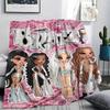 1Pc Bratz Doll Print Flannel Blanket, High quality Comfortable for All Seasons, Home Decor, Warmth and Comfort, Perfect for Gifts