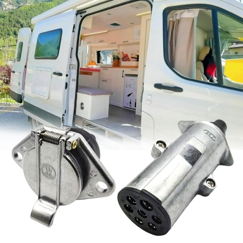 24V 7 Hole Aluminum Socket Quick Install Trailer Power Outlet for Mobile Home Truck & Commercial Vehicle Power Supply