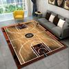 Basketball Court Design Area Rug - Crystal Velvet Mat, for Living Room, Bedroom, Game Room or Dorm Decor