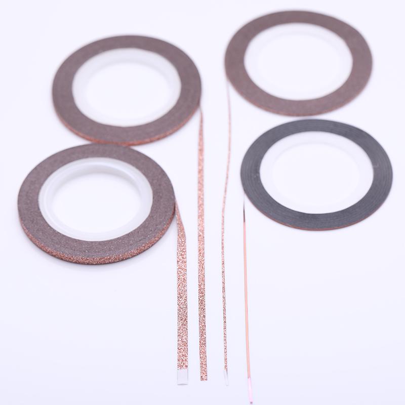 4pcs/Lot Rose Gold Matte Glitter Nail Striping Tape Line Adhesive Stickers Tools