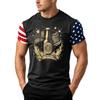 Men's Loose Fit Short Sleeve T Shirt Summer Casual Daily Wear Patriotic Flag Print Tee for Father Day and Independence Day