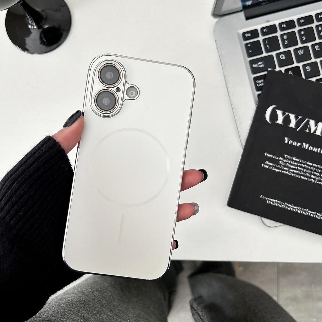 Dünne Kreis Magnetische Saug Beschichtete Handyhülle für Apple 14promax Schutzhülle für IPhone 15plus Hülle 14 Folie