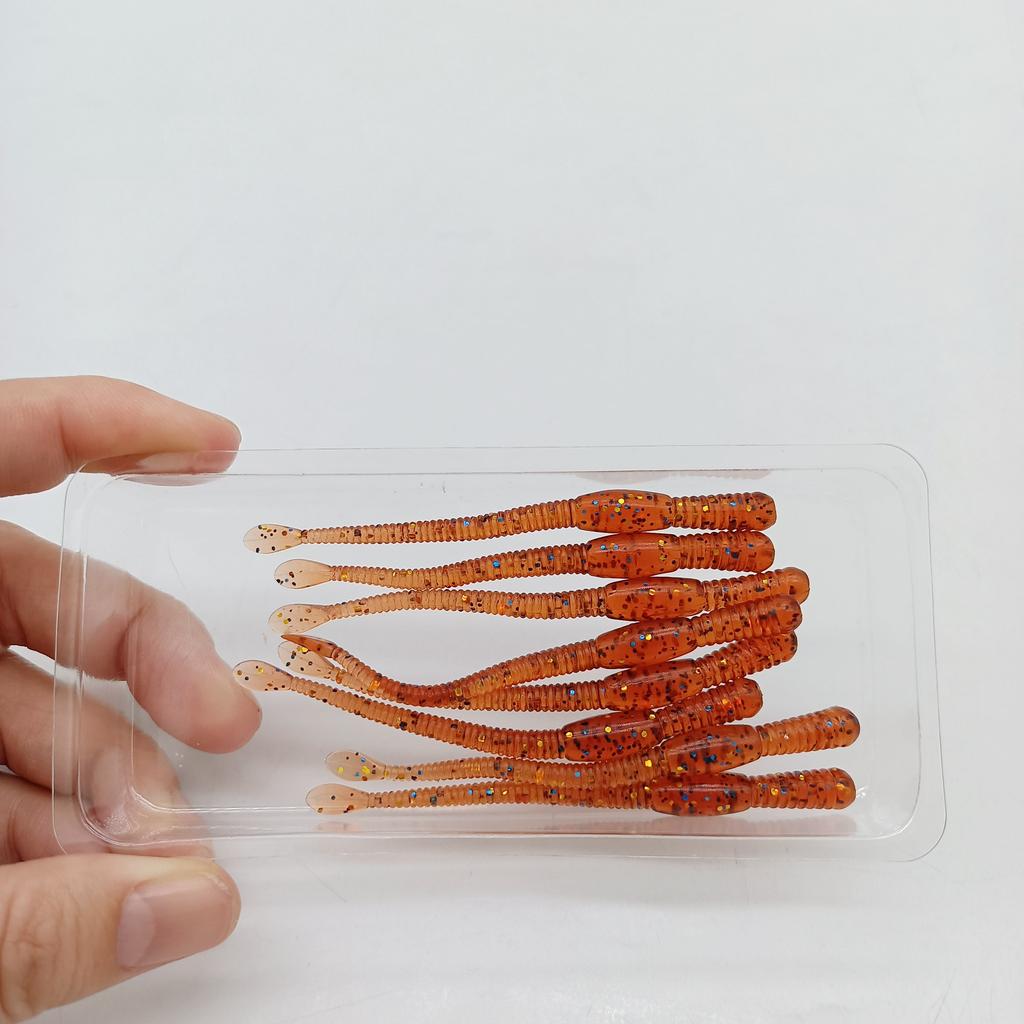 DUODUOYU 8PCS Simulation earthworm Fishing Lures 1.1g/70mm Noodle Worm PVC Artificial Lures Soft Bait Diving Fishing Tackle