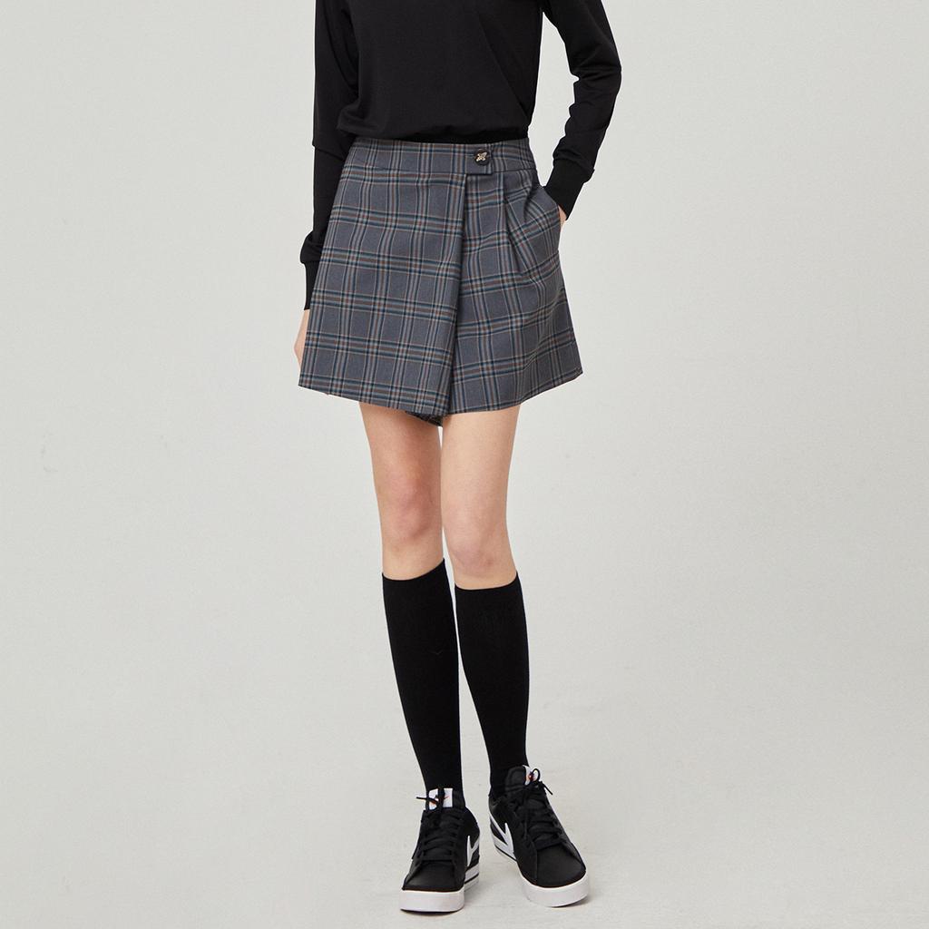 LIKK Check Wrap Shorts (Charcoal)_L4A1-Pt01C