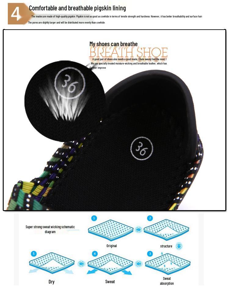 Handgewebte Damen Freizeitschuhe mit dicker Sohle und Höhenerhöhung