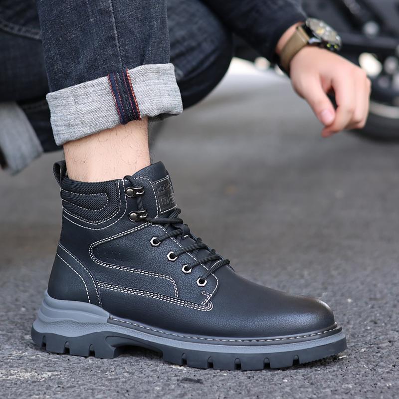 Модные ретро ботинки мужская обувь пустынные ботинки из коровьей кожи британский стиль — фото 6