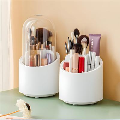 House of Vipa 360° Rotating Makeup Brush Holder, Cosmetic Brush Storage Box, Dressing Table Makeup Organizer, Makeup Pouch for Efficiently Storin
