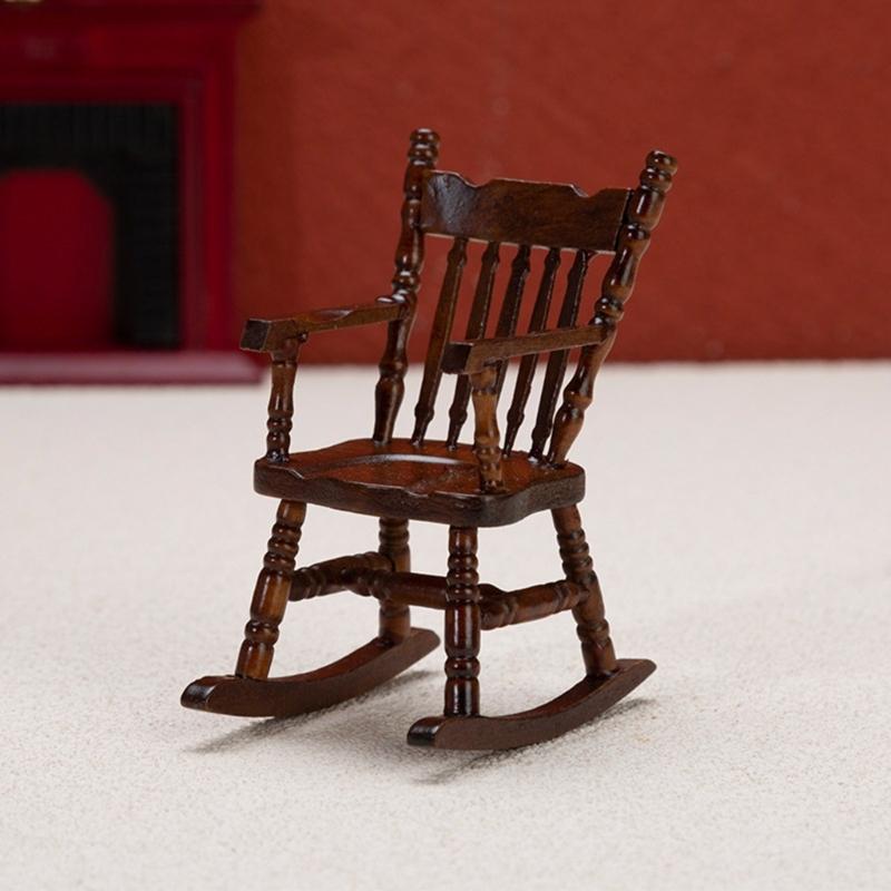 Doll House Rocking Chair Model Realistic Dollhouses Rocking Chair Realistic Play Chair Realistic 1:12 Model Toy