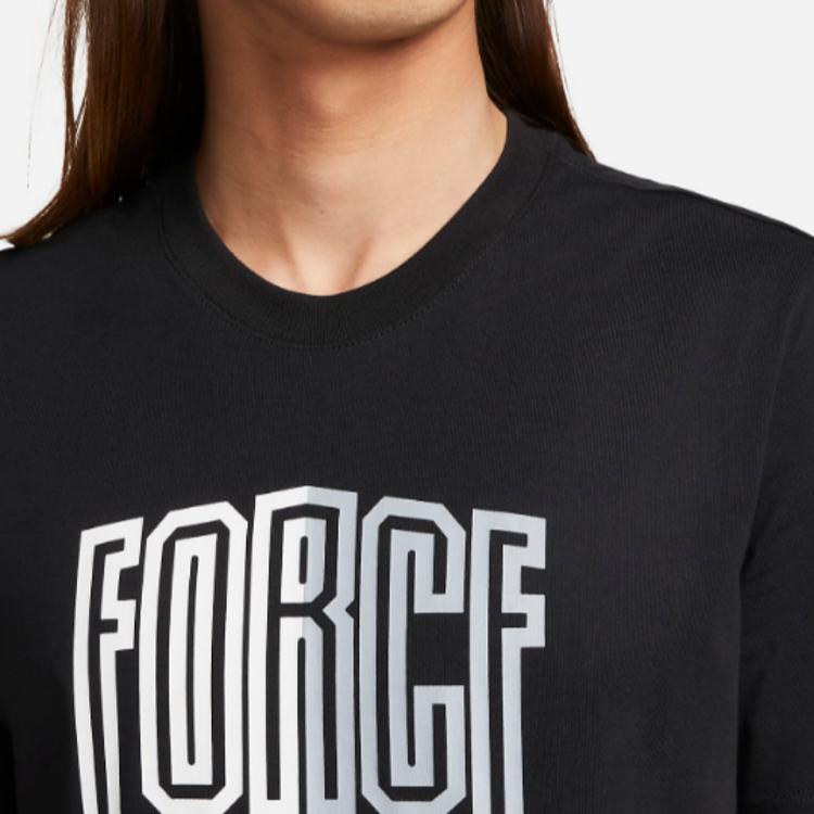 Nike Letter Round Neck Pullover Short Sleeve T-Shirt Men Tops Black FJ2313-010