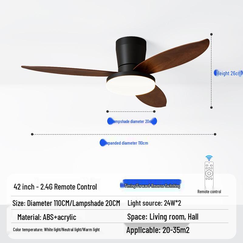 2025 Silent Nordic Ceiling Fan Light for Small Apartments & Bedrooms