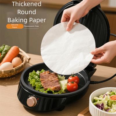 100pcs Non Stick Round Baking Paper Double Sided Temperature Resistant Oil Paper Single-use Heat-resistant Air Fryer Paper