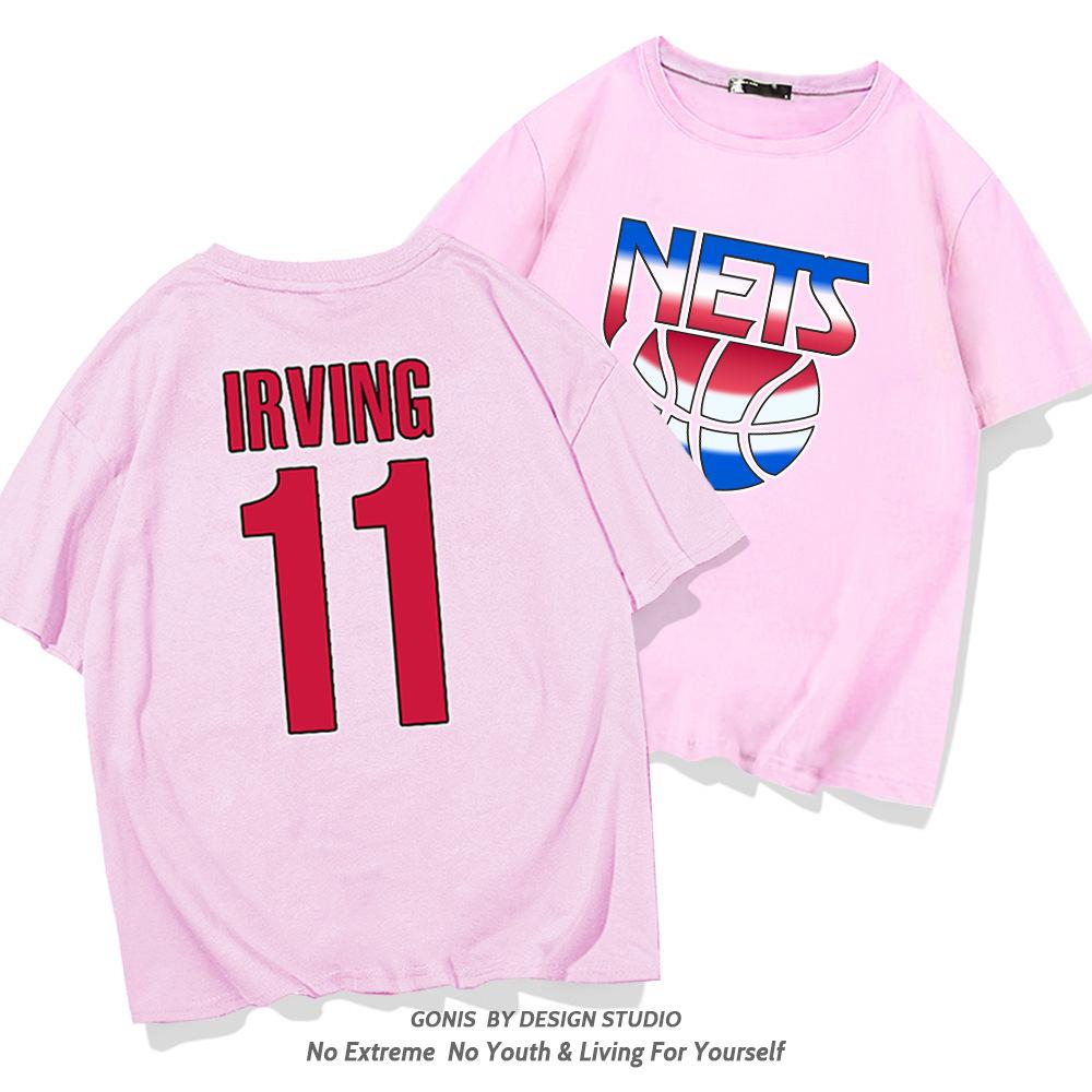 Nets Irving No. 11 Short Sleeve T-Shirt Men's Basketball Loose Cotton Half Sleeve Youth Student Clothes