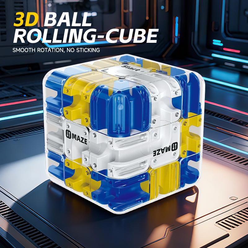Non-Toxic Logical Thinking Toy Ball Maze Cube Educational Labyrinth Cube 3D Magic Cube Toy Puzzle Game Diy Fidget Toy Adults Children