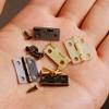 50pcs/box Hinges+200 Screws Iron Golden Black Bronze 4 Holes 18*16mm Mini Rounded Hinge DIY Box Gifts Furniture Hardware