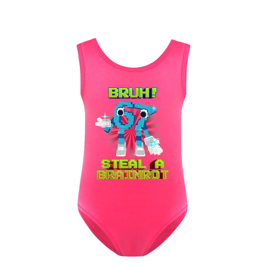 

5194 Детский купальник с мультяшным принтом Укради мозг 67 Шесть Семь, купальник с оборками, цельный купальник для плавания 160cm